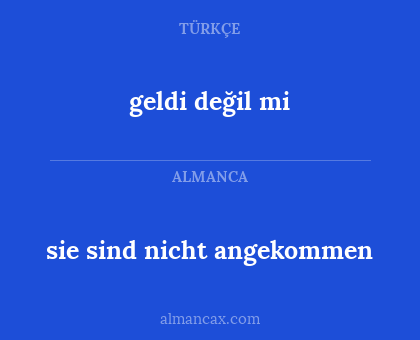 sie sind nicht angekommen - geldi değil mi
