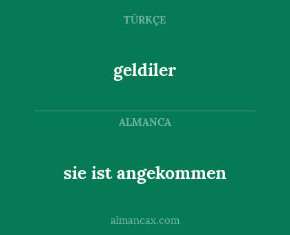 geldiler - sie ist angekommen