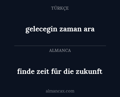 gelecegin zaman ara - finde zeit für die zukunft