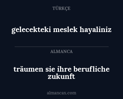 träumen sie ihre berufliche zukunft - gelecekteki meslek hayaliniz