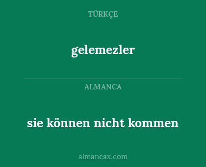gelemezler - sie können nicht kommen