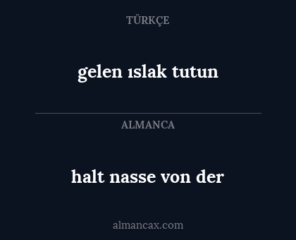 gelen ıslak tutun - halt nasse von der