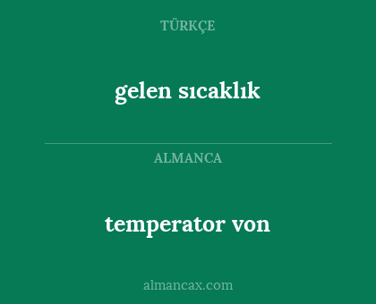 temperator von - gelen sıcaklık