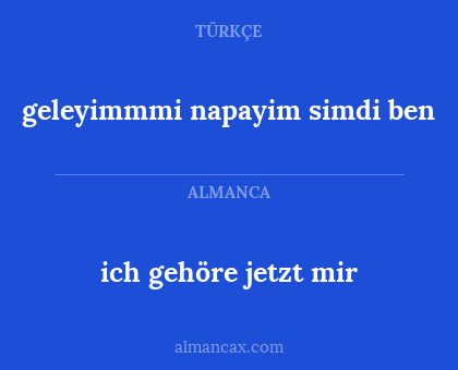 ich gehöre jetzt mir - geleyimmmi napayim simdi ben