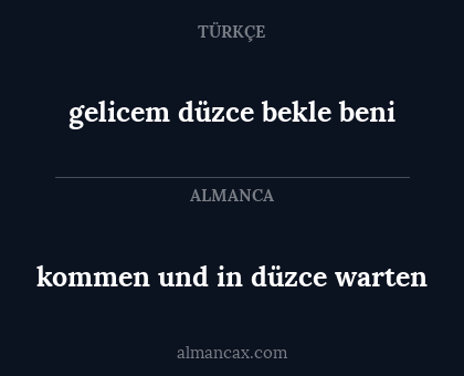 gelicem düzce bekle beni - kommen und in düzce warten