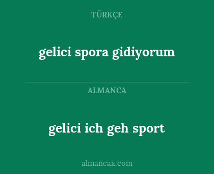 gelici ich geh sport - gelici spora gidiyorum