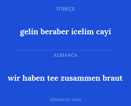 gelin beraber icelim cayi - wir haben tee zusammen braut