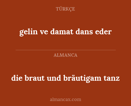 die braut und bräutigam tanz - gelin ve damat dans eder