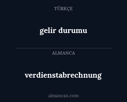 verdienstabrechnung - gelir durumu