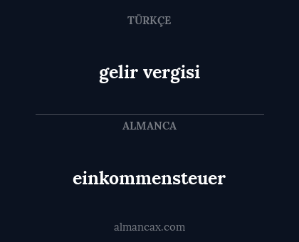 gelir vergisi - einkommensteuer