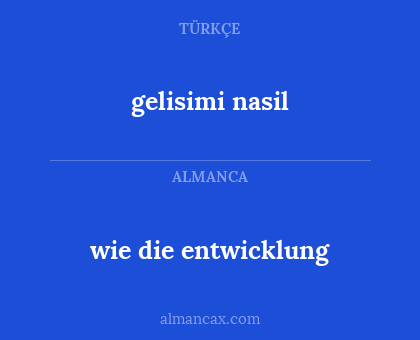 gelisimi nasil - wie die entwicklung