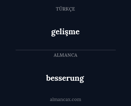 besserung - gelişme