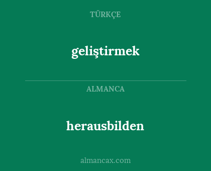 herausbilden - geliştirmek