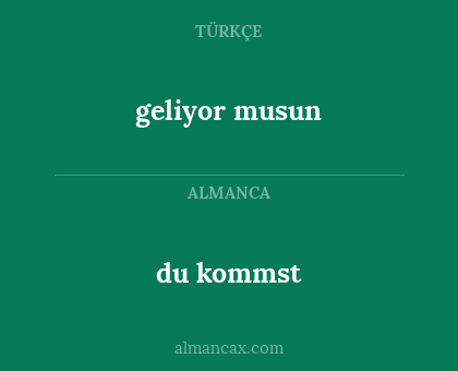 du kommst - geliyor musun