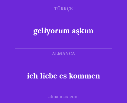 geliyorum aşkım - ich liebe es kommen