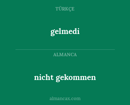 gelmedi - nicht gekommen