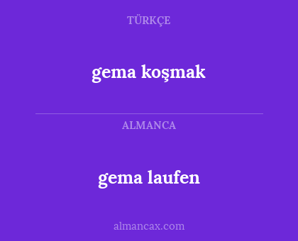 gema laufen - gema koşmak