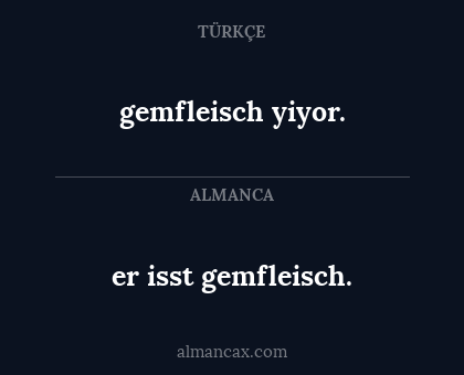 gemfleisch yiyor. - er isst gemfleisch.