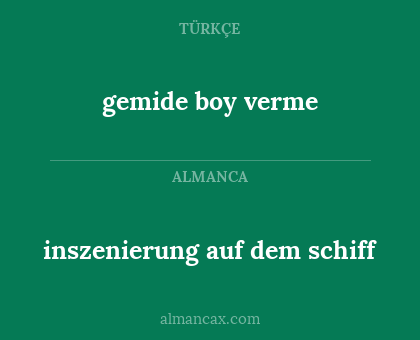 gemide boy verme - inszenierung auf dem schiff