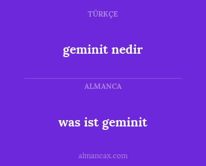 geminit nedir - was ist geminit