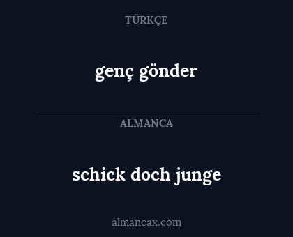 schick doch junge - genç gönder
