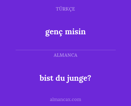bist du junge? - genç misin