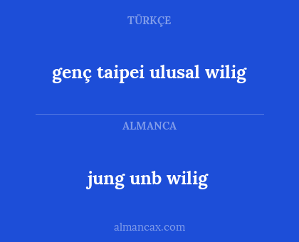 genç taipei ulusal wilig - jung unb wilig