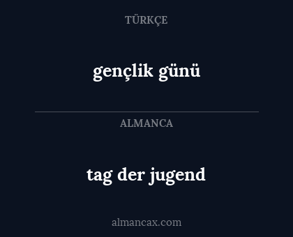 gençlik günü - tag der jugend