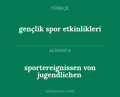 sportereignissen von jugendlichen - gençlik spor etkinlikleri