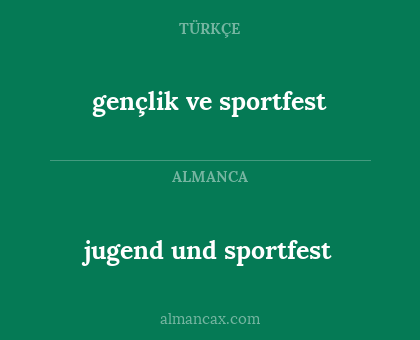 jugend und sportfest - gençlik ve sportfest