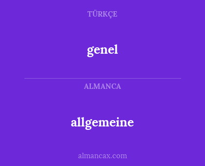 genel - allgemeine