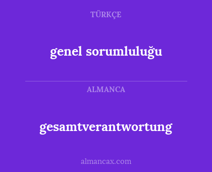 gesamtverantwortung - genel sorumluluğu