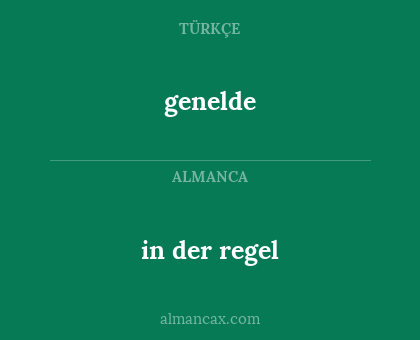 genelde - in der regel