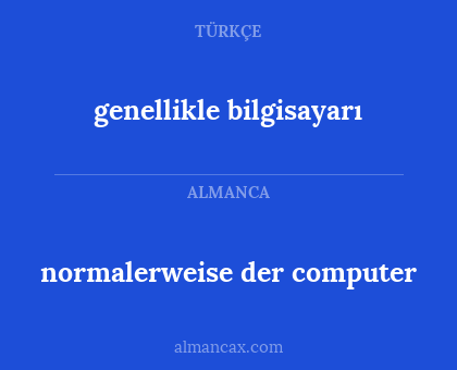 genellikle bilgisayarı - normalerweise der computer