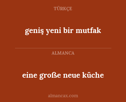 eine große neue küche - geniş yeni bir mutfak