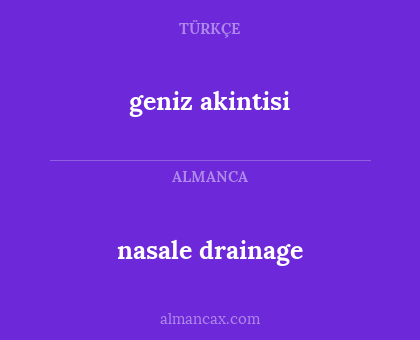 geniz akintisi - nasale drainage
