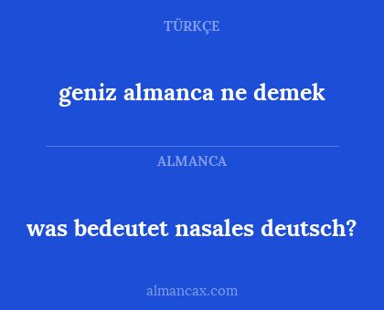 geniz almanca ne demek - was bedeutet nasales deutsch?