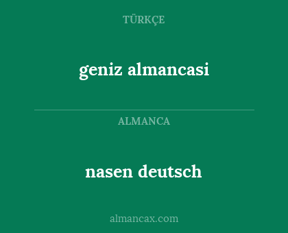 nasen 

deutsch - geniz

almancasi