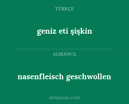 nasenfleisch geschwollen - geniz eti şişkin