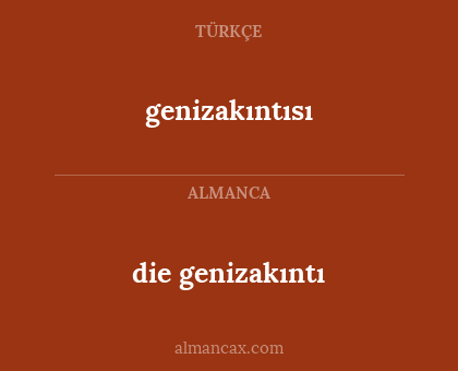 genizakıntısı - die genizakıntı