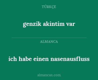 genzik akintim var - ich habe einen nasenausfluss