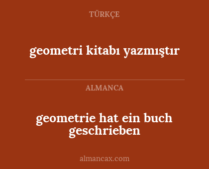 geometri kitabı yazmıştır - geometrie hat ein buch geschrieben
