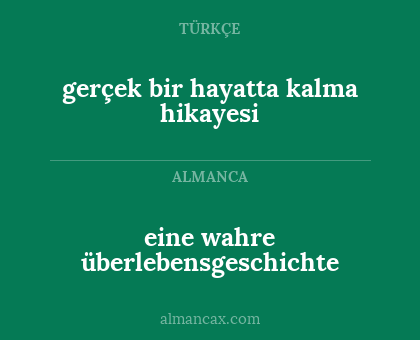 gerçek bir hayatta kalma hikayesi - eine wahre überlebensgeschichte