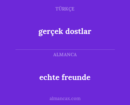 echte freunde - gerçek dostlar