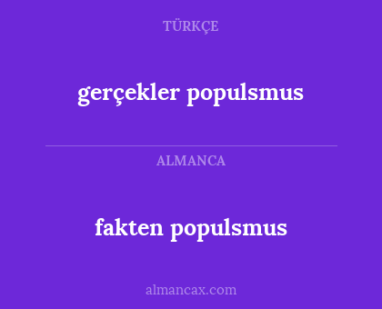 fakten populsmus - gerçekler populsmus