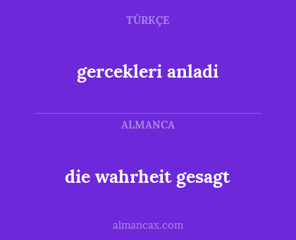 gercekleri anladi - die wahrheit gesagt