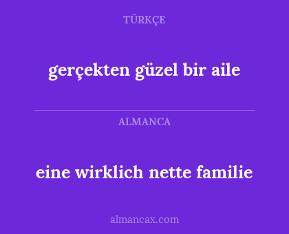 eine wirklich nette familie - gerçekten güzel bir aile