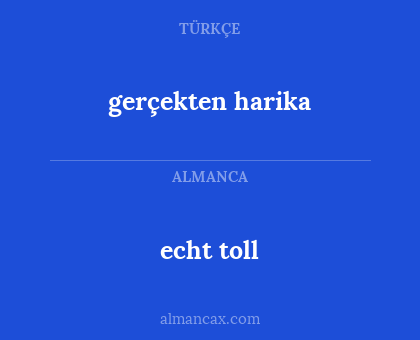 gerçekten harika - echt toll