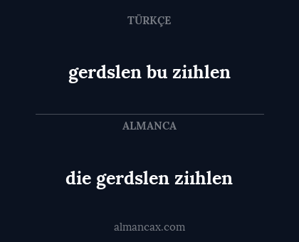 gerdslen bu ziıhlen - die gerdslen ziıhlen