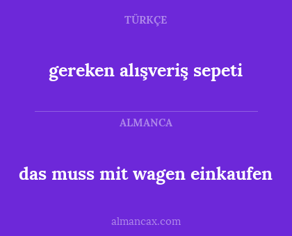das muss mit wagen einkaufen - gereken alışveriş sepeti
